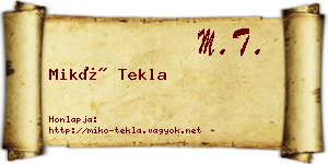 Mikó Tekla névjegykártya
